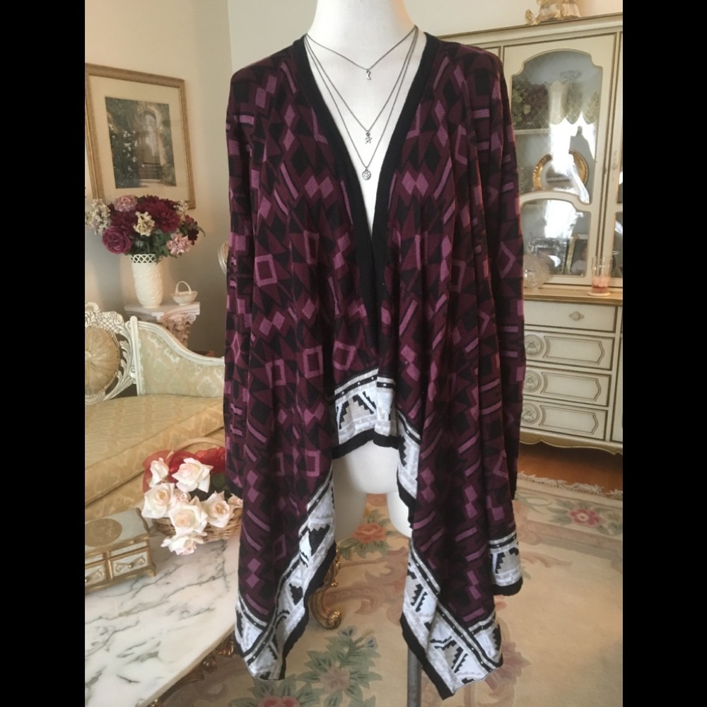 Cotton on Knit Wear print open front soft cardigan size L